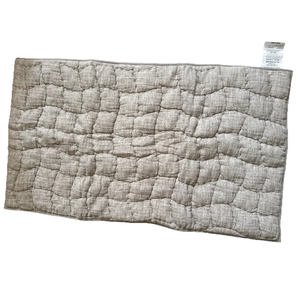 Pottery Barn Cloud Quilted King Sham- Café Au Lait- Organic Cotton 36 X 20